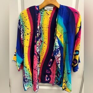 Yolanda Lorente Women’s Bright Color Hand Painted Silk Blazer